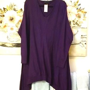 NWT Lane Bryant 26/28 Deep Purple Thin Sweater